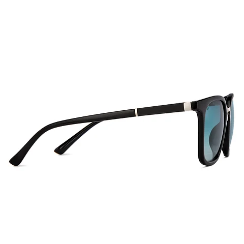 Black Silver Blue Gradient Full Rim Polarized Sunglasses - Image 5
