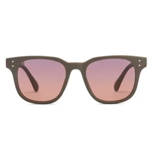 Brown Dual Tone Full Rim Rectangle Square Polarized Sunglasses