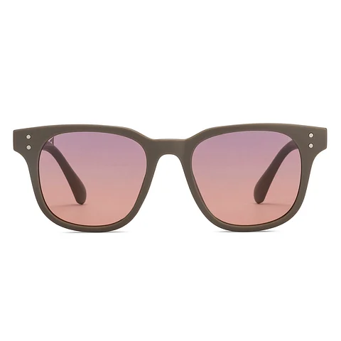 Brown Dual Tone Full Rim Rectangle Square Polarized Sunglasses