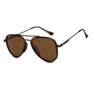Brown Tortoise Full Rim Aviator PILOT COLLECTION Polarized Sunglasses