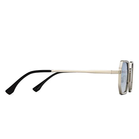 Silver Black Green Gradient Full Rim Geometric HEROES Polarized Sunglasses - Image 5
