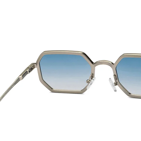Silver Black Green Gradient Full Rim Geometric HEROES Polarized Sunglasses - Image 6