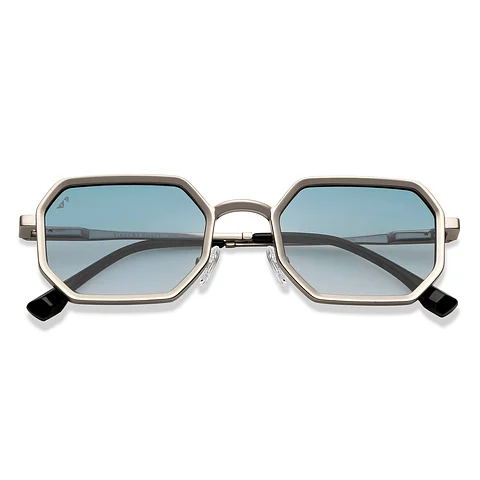 Silver Black Green Gradient Full Rim Geometric HEROES Polarized Sunglasses - Image 7