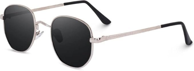 Saros Unisex Adult Trending Stylish Hexagon Silver Black Top Sunglasses | 100% UV Protected Men & Women Casual Sunglasses - Image 2