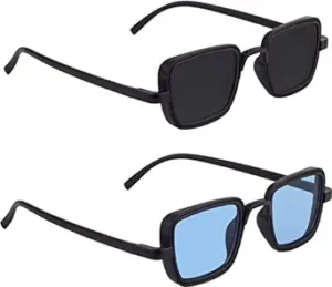 ARZONAI Latest Combo | Pack of 2 Plastic Rectanguar UV Protection Sunglasses for Men & Boys