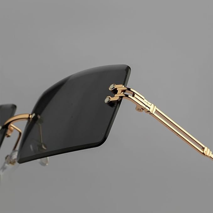 ARTRUE Mc Stan Vintage Rimless Sunglasses Retro Luxury Elite Slim Rimless Rectangular Metal Art Aviator Glasses - Image 3