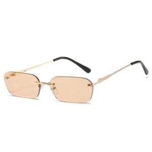 Visions India Retro Vintage Rimless Square Abstract Unisex Sunglasses UV400