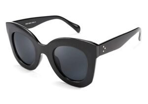 Karsaer Retro Oversized Square Horn Sunglasses Semi Cat Eye Butterfly Glass Big Thick Bold Frame
