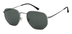 Eyewear By Discount Optical Plu | Full Rim Hexagonal Branded Latest and Stylish Sunglasses | Polarized and 100% UV Protected | Men & Women | Medium