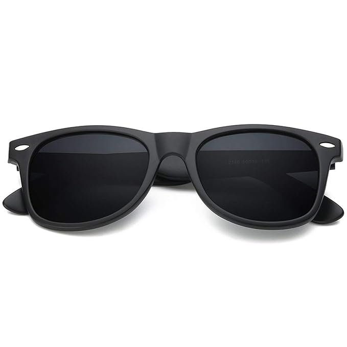 ARZONAI Retro Square Wayfarer Light Weight Uv Protection Classic Sunglasses for Men and Women Unisex Mat Black - Image 3