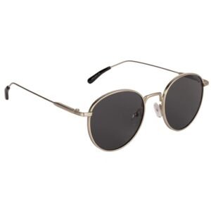 Voyage UV Protected Round Unisex Sunglasses Black Lens | Silver Frame)