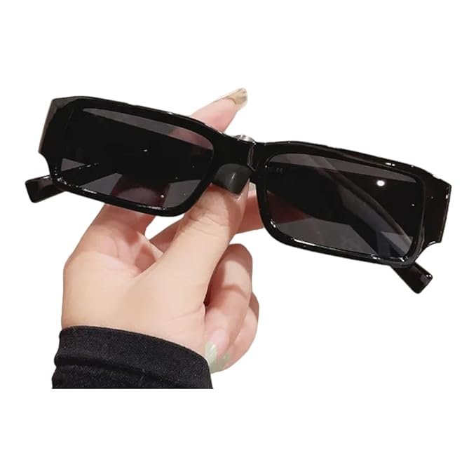 FLASH Rectangle Sunglasses for Women Retro Driving Glasses 90s Vintage Fashion Narrow Square Frame UV400 Protection Glasse