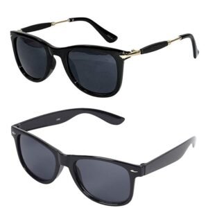 FLASH HD Rectangular Polarized Guru Randhawa Oversized Sunglasses for Men and Women Matt Frame Trending Shades Pack Of 2