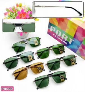 Discount 100% UV Protection, Riding Glasses, Polarized Retro Square Sunglasses (63) (For Men & Women, Green, Clear)