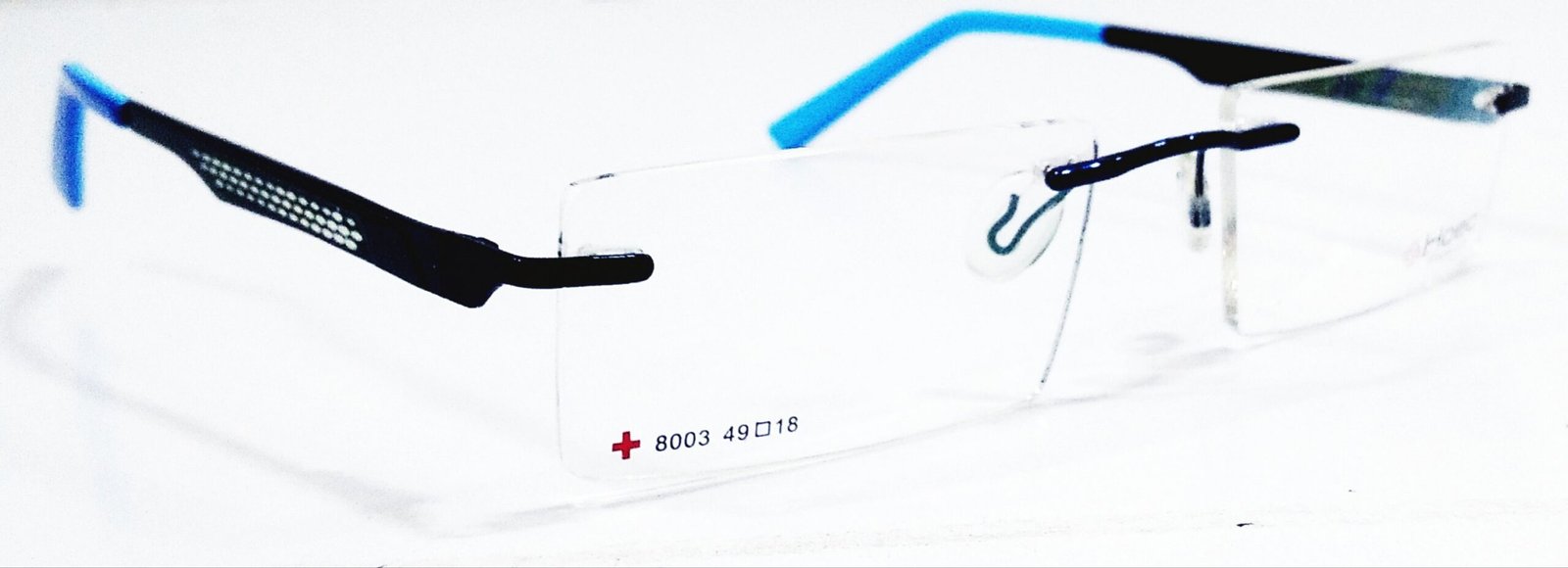 Discount Optical Plus rimless metal blue