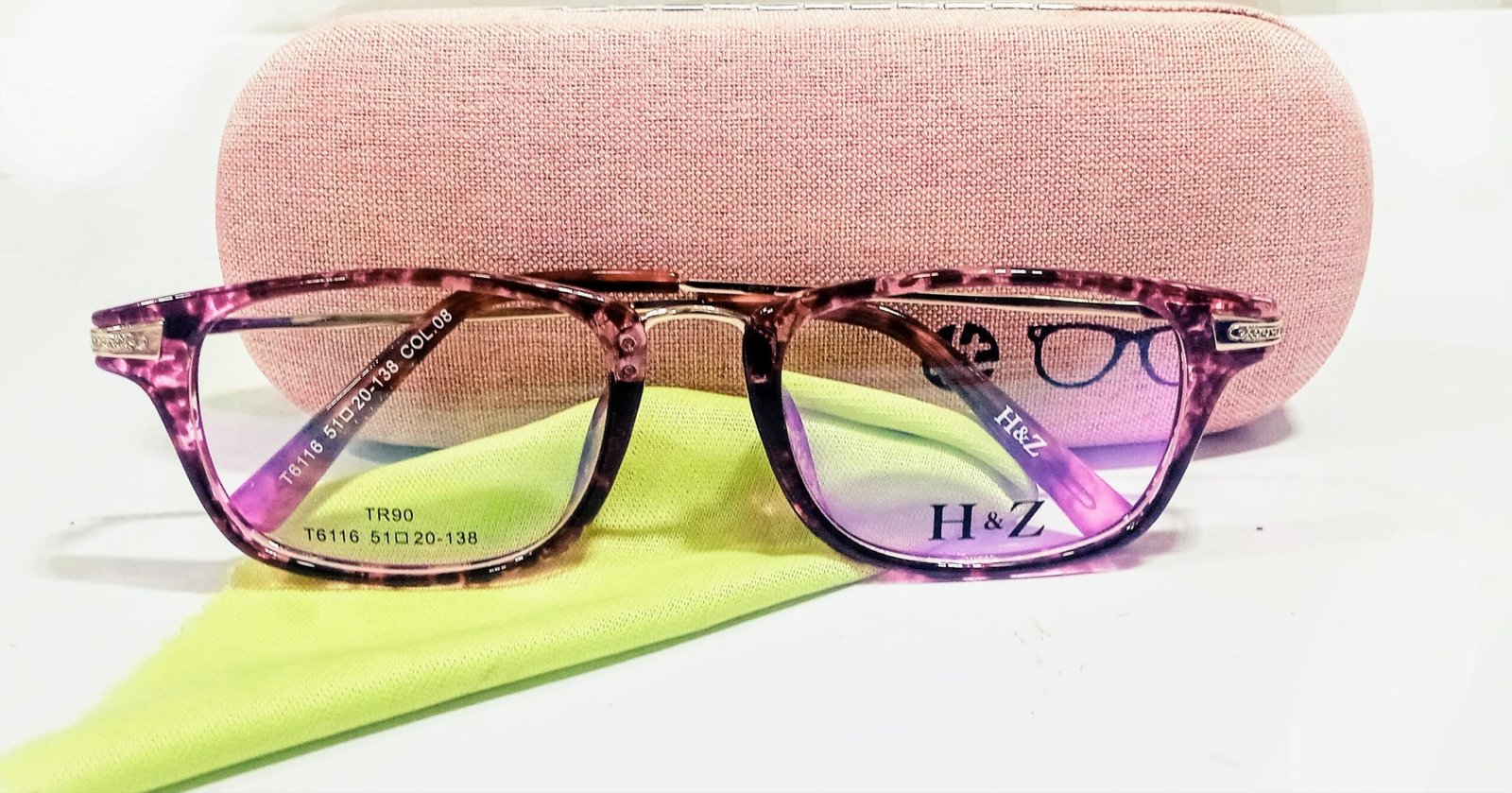 discount Optical Plus H&Z pink full rim rectangular eye glasses - Image 5