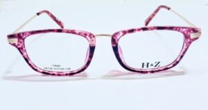 discount Optical Plus H&Z pink full rim rectangular eye glasses