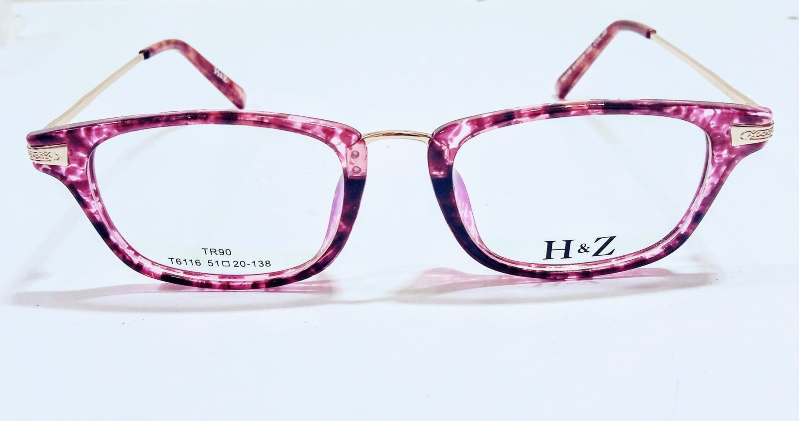 discount Optical Plus H&Z pink full rim rectangular eye glasses