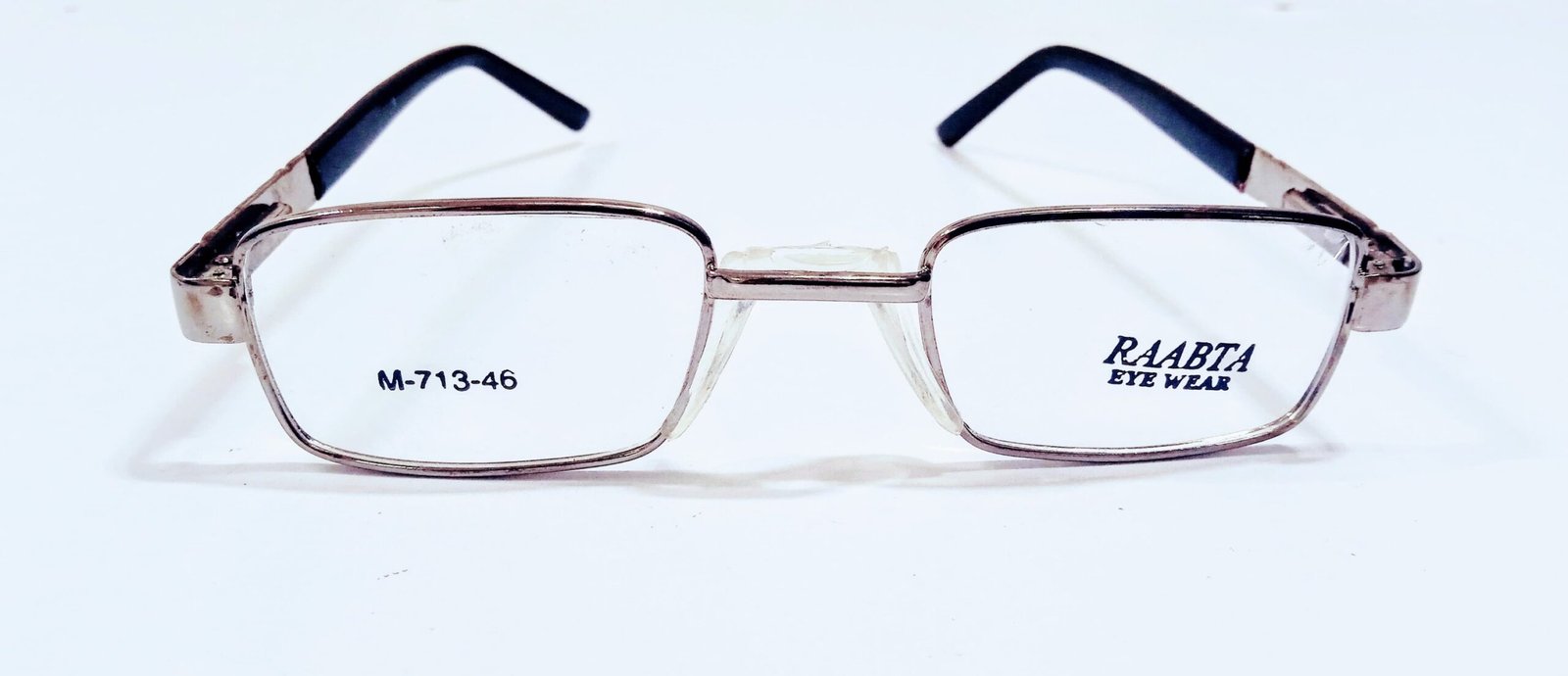 discount Optical Plus Raabta eye wear silver black full rim rectangular eye glasses