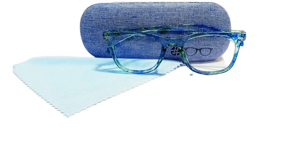 discount Optical Plus eye wear blue & green fullrim round frame - Image 2