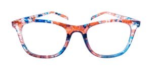 discount Optical Plus eye wear blue & red fullrim round frame