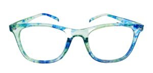 discount Optical Plus eye wear blue & green fullrim round frame
