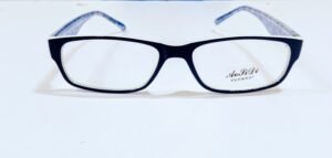 Discount Optical Plus eye wear blue white & black fullrim rectangular frame