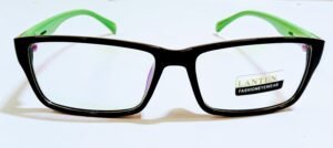 Discount Optical Plus eye wear black & green fullrim rectangular frame