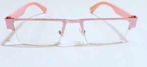 Discount Optical Plus Rectangular half Rim pink unisex spectacle frame treatments eye wear