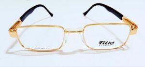 Discount Optical Plus eye wear Golden fullrim rectangular frame