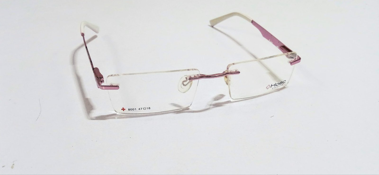 Discount Optical Plus Rimless rectangular metal pink frame - Image 6