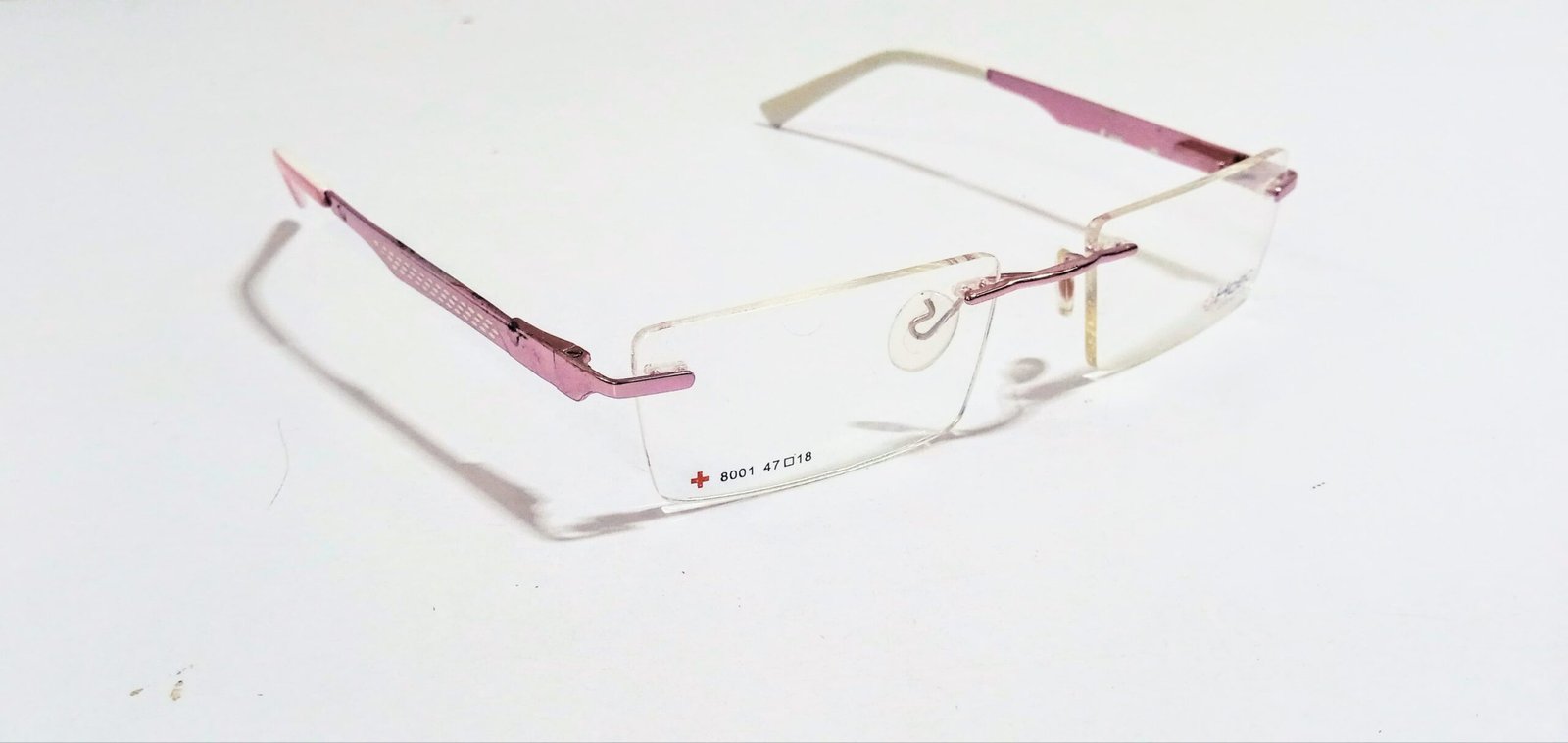 Discount Optical Plus Rimless rectangular metal pink frame - Image 5