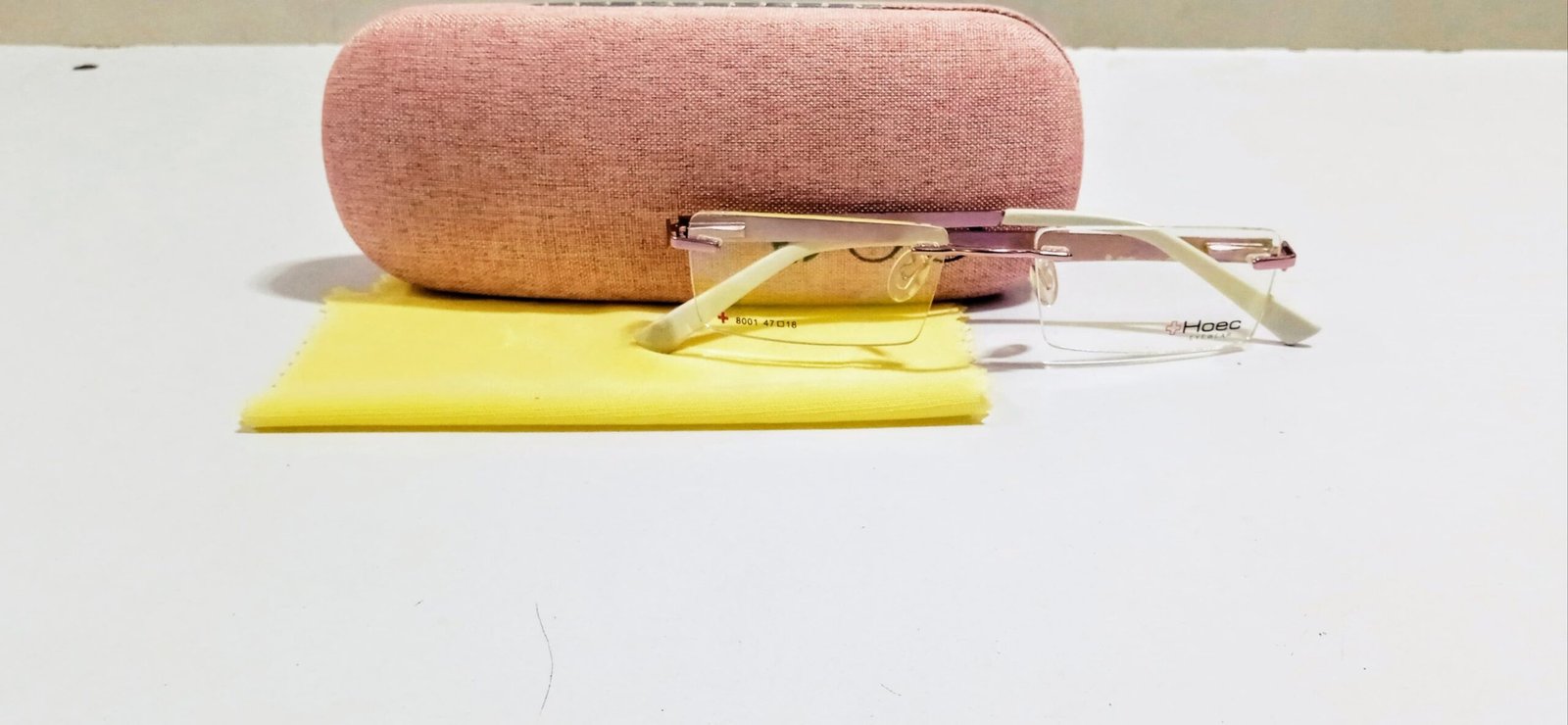 Discount Optical Plus Rimless rectangular metal pink frame - Image 3