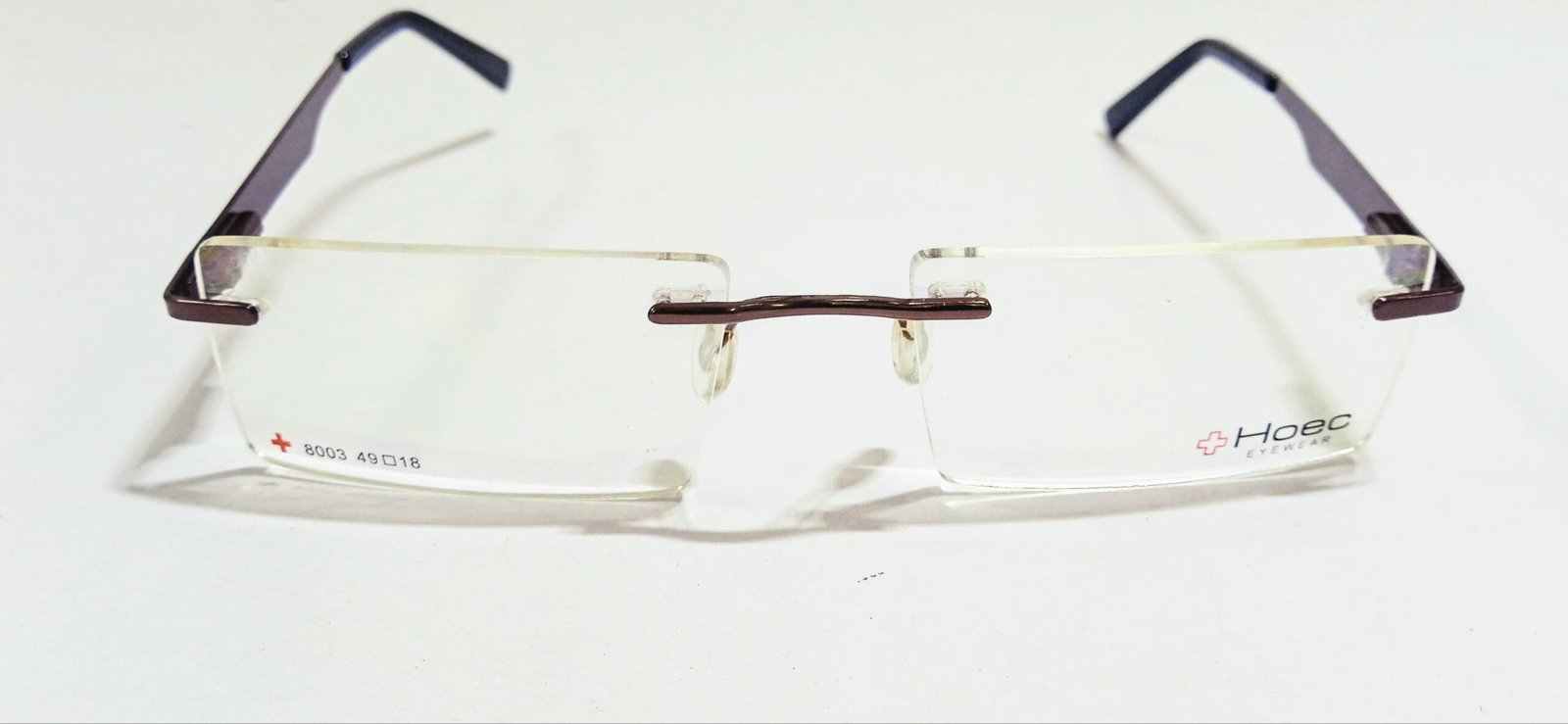 Discount Optical Plus rimless metal Brown eyes glasses