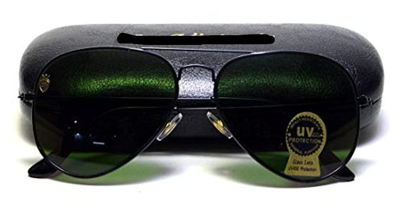 Aviator UV Protected Unisex Black Frame Light Green Sunglasses - Image 6