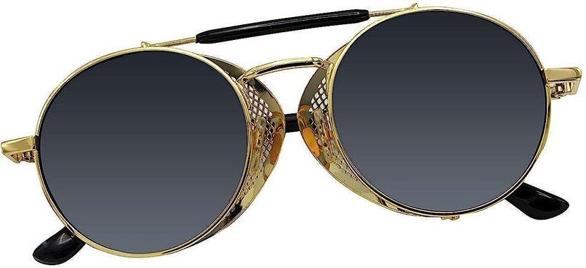 Retro Steampunk Round Sunglasses with Metal Mesh Side Shields – UV400 Protection – Unisex Iron Man Style Goggles - Image 5