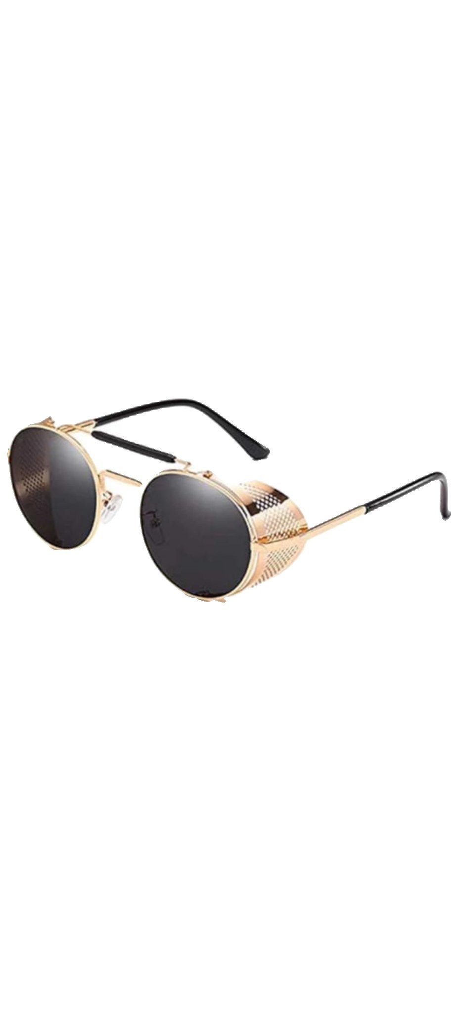 Retro Steampunk Round Sunglasses with Metal Mesh Side Shields – UV400 Protection – Unisex Iron Man Style Goggles - Image 8